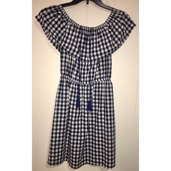 Authentic American Heritage Dresses & Skirts - Authentic American Heritage |  Blue & White Gingham Flowy Off Shoulder Dress XS